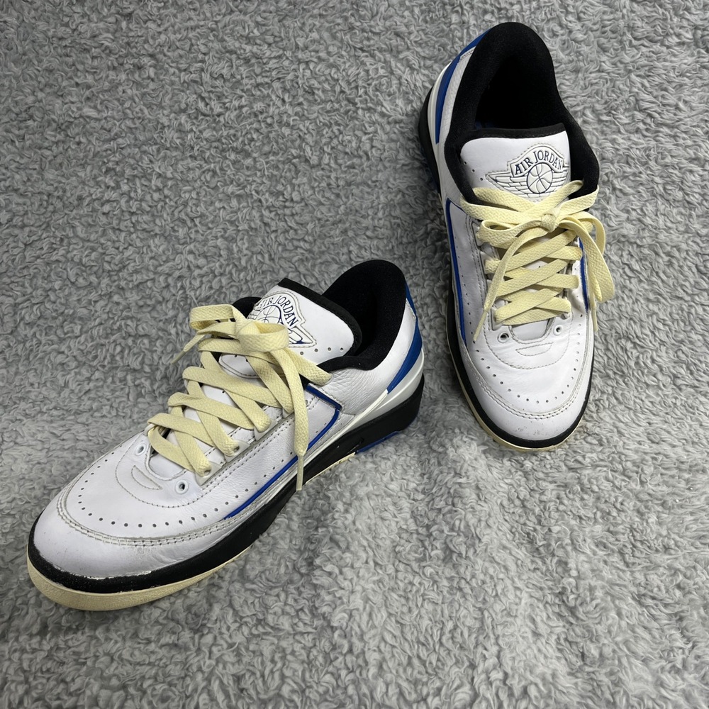 Jordan Air Jordan 2 Retro Low Mens Sneakers 8.5 White Blue Leather DX4401-104